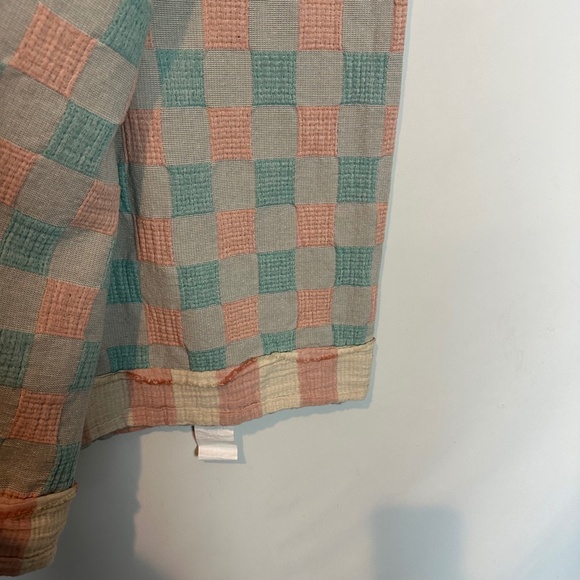 Piubelle Woven Reversible Checked Cotton Throw Blanket - Picture 6 of 8
